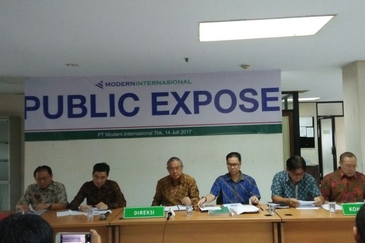 Paparan Publik PT Modern lnternasional Tbk (MDRN) di Jakarta, Jumat (14/7/2017).