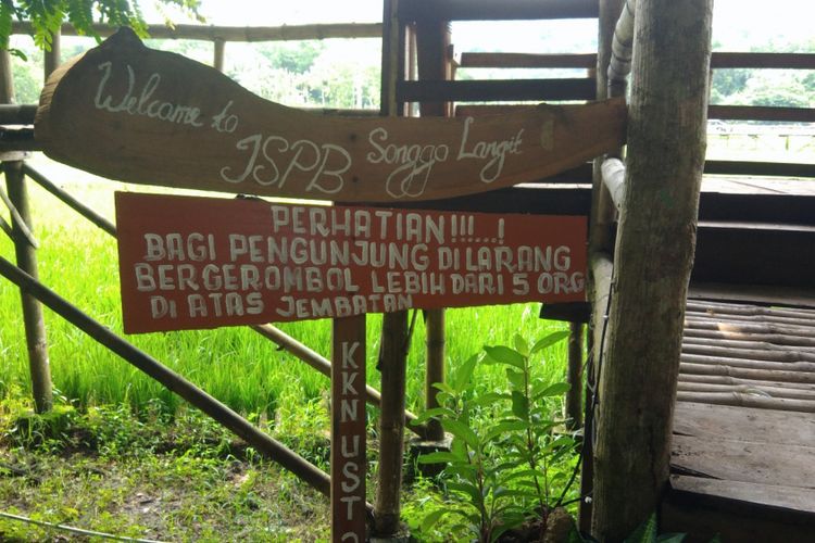 Pintu masuk Jelajah Sawah Pertanian Bawongan (JSPB) di Dusun Sukorame, Desa Mengunan, Kecamatan Dlingo, Bantul, Yogyakarta