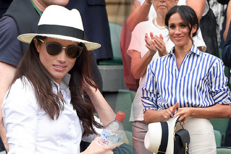 Dari kiri, Meghan Markle tahun 2016 dan Meghan Markle tahun 2018 saat hadiri Wimbledon