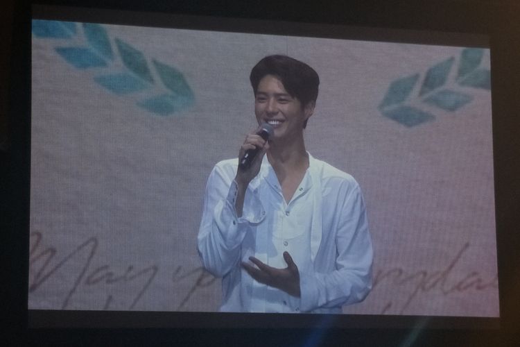 Park Bo Gum menggelar fan meeting bertajuk Good Day di The Kasablanka Hall, Kota Kasablanka, Jakarta Selatan, Sabtu (23/3/2019) malam.