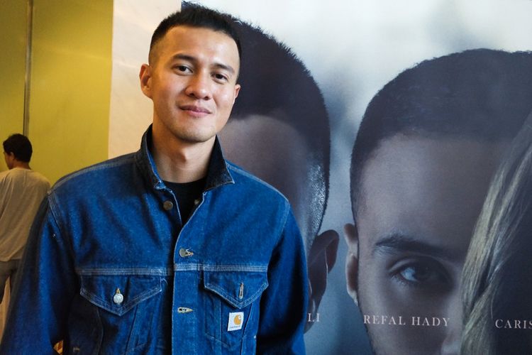 Artis peran Herjunot Ali dalam jumpa pers film Antologi Rasa di kantor Soraya Intercine Films, Cikini, Jakarta Pusat, Jumat (4/1/2019).