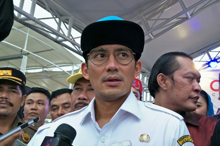 Wakil Gubernur DKI Jakarta Sandiaga Uno di Lokasi Binaan Taman Kota Intan, Kawasan Kota Tua, Jakarta Barat, Rabu (20/12/2017).