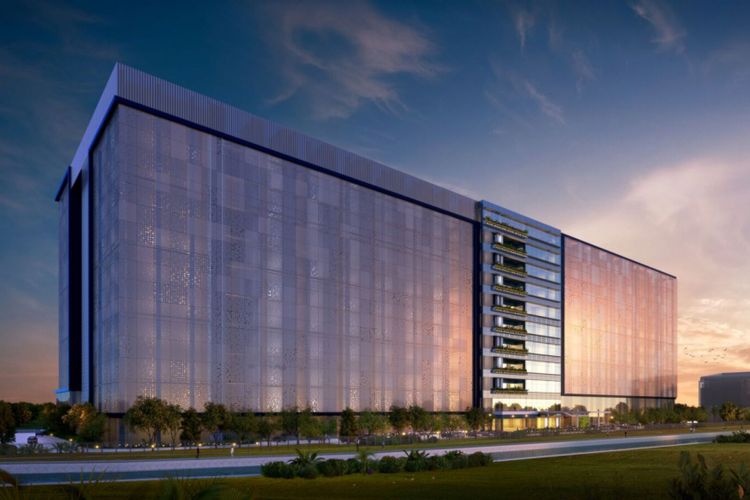 Rancangan gedung pusat data Facebook di Singapura.