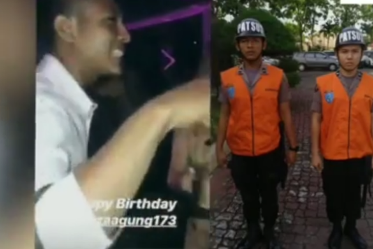 Oknum polisi AR bersama teman perempuannya dalam sebuah perayaan ulang tahunnya yang viral. AR positif menggunakan narkoba dan saat ini masih ditahan di tempat khusus. 