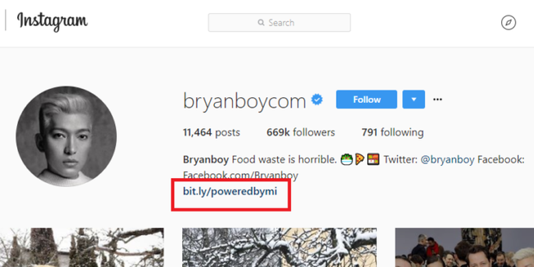 Penampakan Instagram BryanBoy