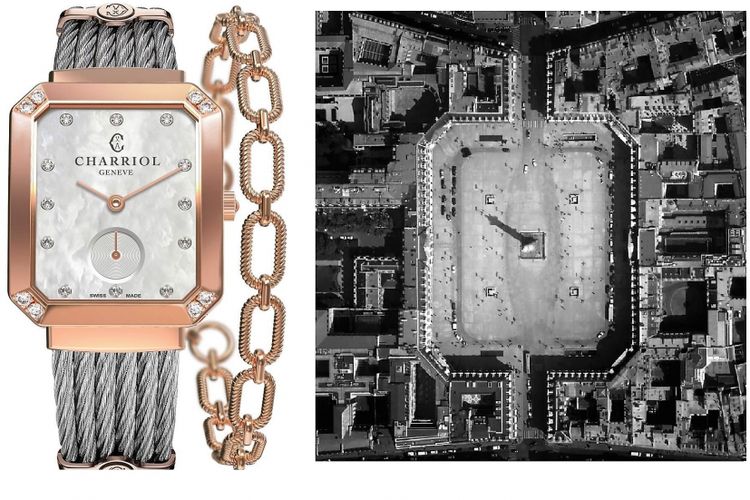 Desain jam tangan Charriol Mansart yang terinspirasi dari arsitektur Place Vendome di Paris