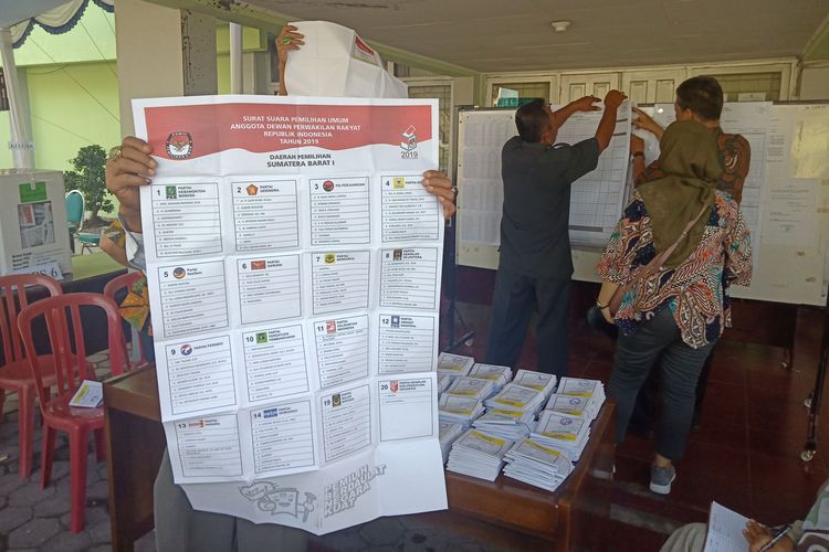 KPPS TPS 10 Jati Baru, Padang sedang menghitung suara, Rabu (17/04/2019)