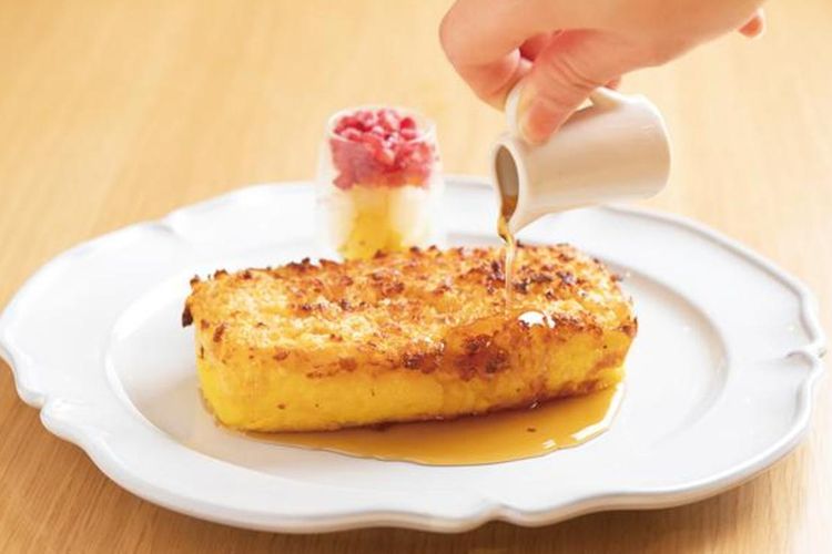 Menu rekomendasi “recipio french toast” seharga 972 yen