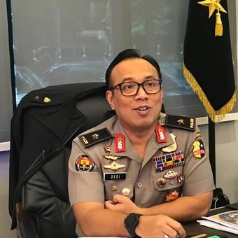 Kepala Biro Penerangan Masyarakat (Karo Penmas) Divisi Humas Polri Brigjen Dedi Prasetyo, saat ditemui di ruangannya, di Gedung Humas Mabes Polri, Jakarta Selatan, Senin (18/2/2019). 