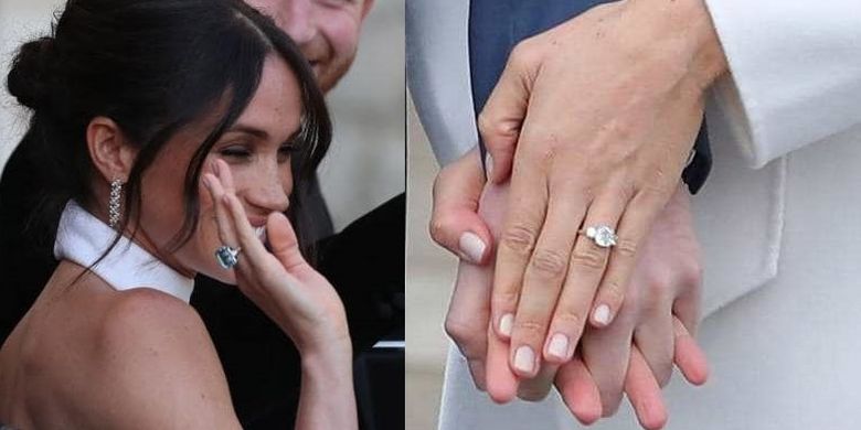 Cincin yang dipakai Meghan saat pertunangan dan resepsi