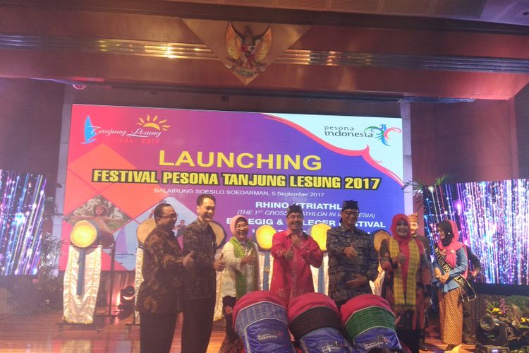 Peluncuran acara Festival Pesona Tanjung Lesung 2017 di Kementerian Pariwisata, Jakarta, Selasa (5/9/2017).