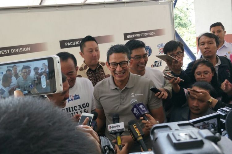 Wakil Gubernur DKI Jakarta Sandiaga Uno di GOR Ciracas, Jakarta Timur, Rabu (24/1/2018).