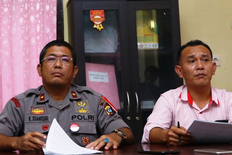 Kapolsek Medan Area Kompol Kristian Sianturi saat memberikan keterangan persnya pada Sabtu (16/2/2019) di Mapolsekta Medan Area mengaku siap menghadapi Prapidana yang dimohonkan LBH Medan.  