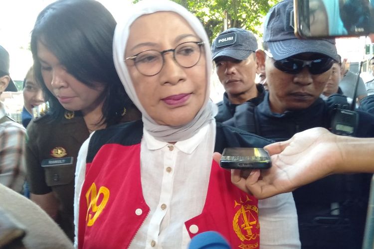 Ratna Sarumpaet tiba di Pengadilan Negeri Jakarta Selatan untuk menjalani sidang pledoi, Selasa (18/6/2019).