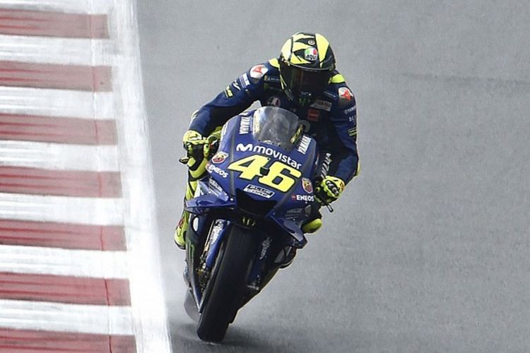 Rossi saat berlaga di GP Austria 2018