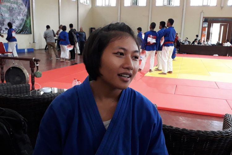 Atlet kurash putri Indonesia, Khasani Najmu Shifa saat ditemui usai berlaga di Seleksi Nasional Kurash di Ciloto, Cianjur, Minggu (27/1/2019).