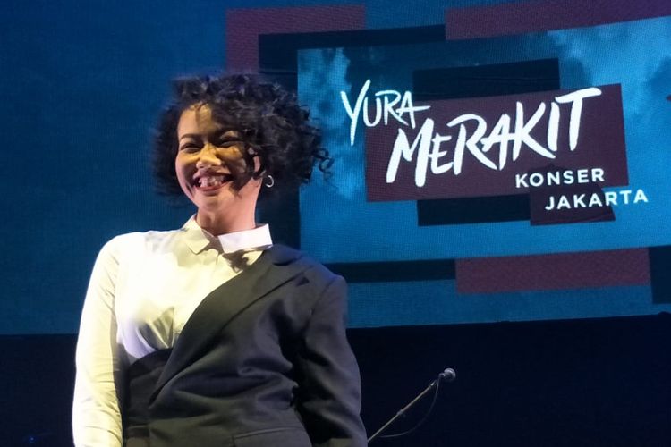 Yura Yunita saat ditemui sebelum konser Merakit Konser Jakarta, di Balai Sarbini, Jakarta Selatan, Kamis (25/4/2019).