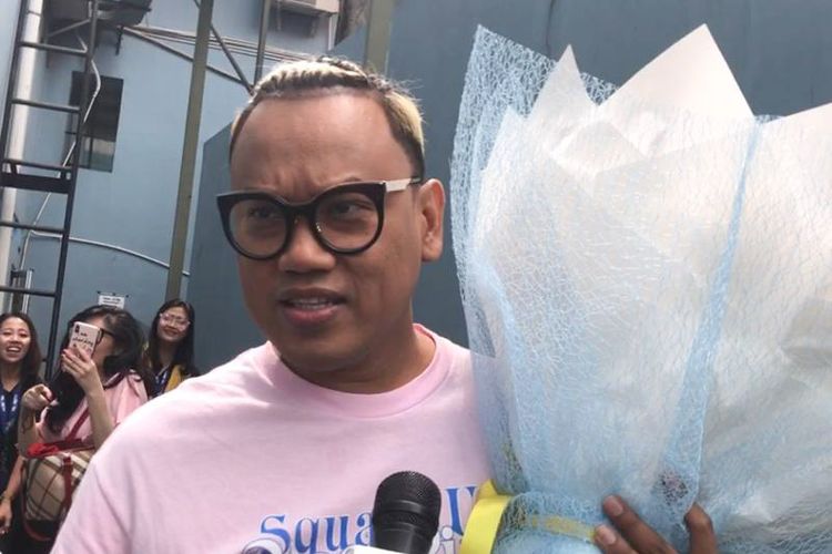 Pembawa acara Uya Kuya saat ditemui di Gedung Trans TV, Tendean, Jakarta Selatan, Senin (28/1/2019).