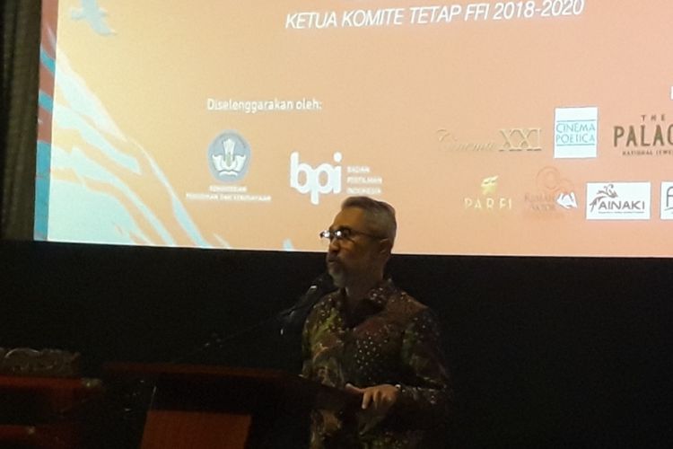 Konferensi pers Festival Film Indonesia 2018 di XXI Metropole, Jakarta Pusat, Senin (1/10/2018) malam.