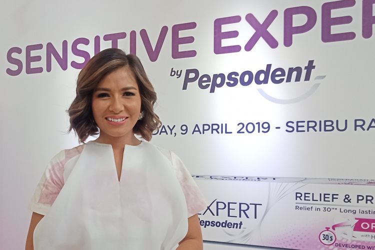Aktris dsn presenter Meisya Siregar ketika ditemui di kawasan Kebayoran Baru, Jakarta Selatan, Selasa (9/4/2019).