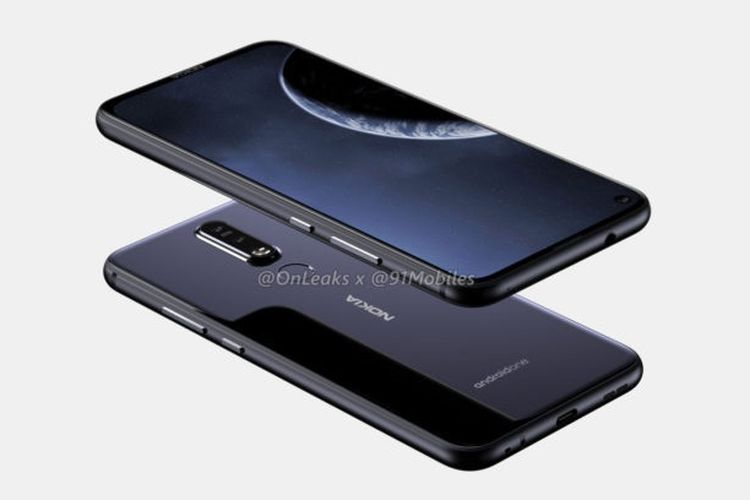 Ilustrasi Nokia 8.1 Plus Atas dan Bawah