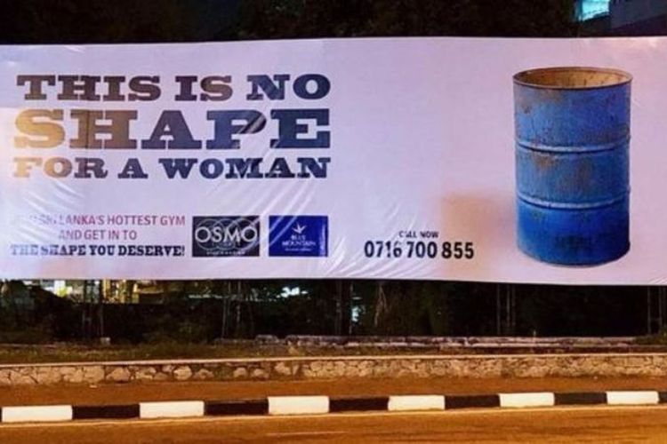 Iklan Osmo Gym yang dianggap seksis karena mempermalukan tubuh perempuan.