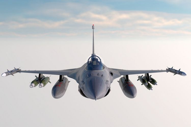 Ilustrasi jet tempur F-16 AS.