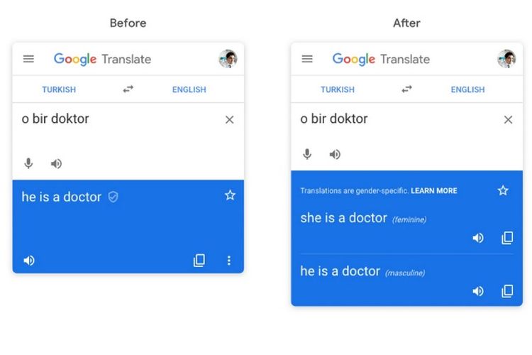 Ilustrasi Google Translate Gender