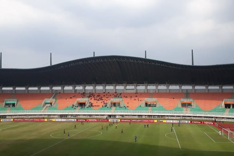 Pertandingan lanjutan penyisihan Grup H Piala AFC antara PSM Makassar dan Lao Toyota di Stadion Pakansari, Cibinong, Rabu (13/3/2019). 