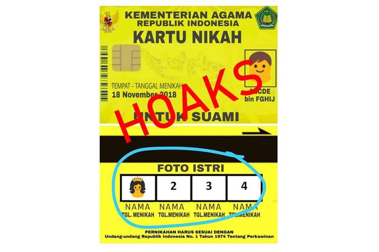 [HOAKS] Kartu Nikah dengan Kolom untuk Empat Istri