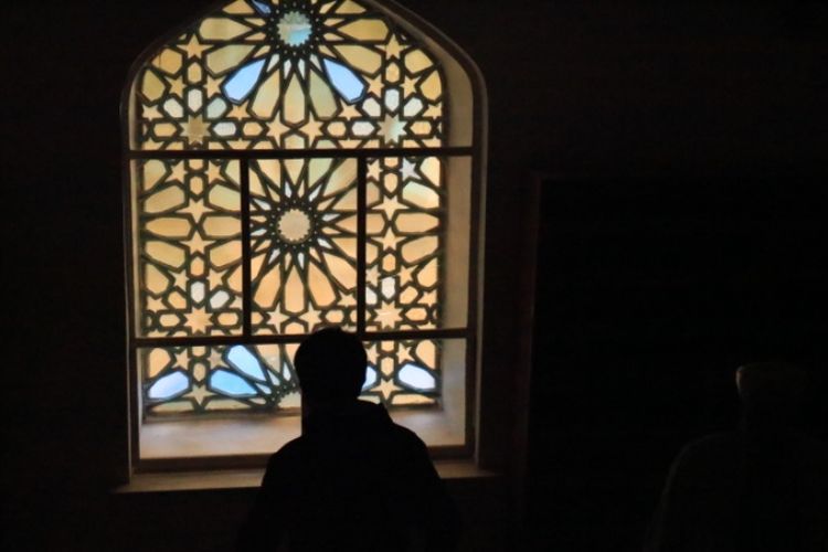Interior di dalam Blue Mosque, Saint Petersburg, Rusia.