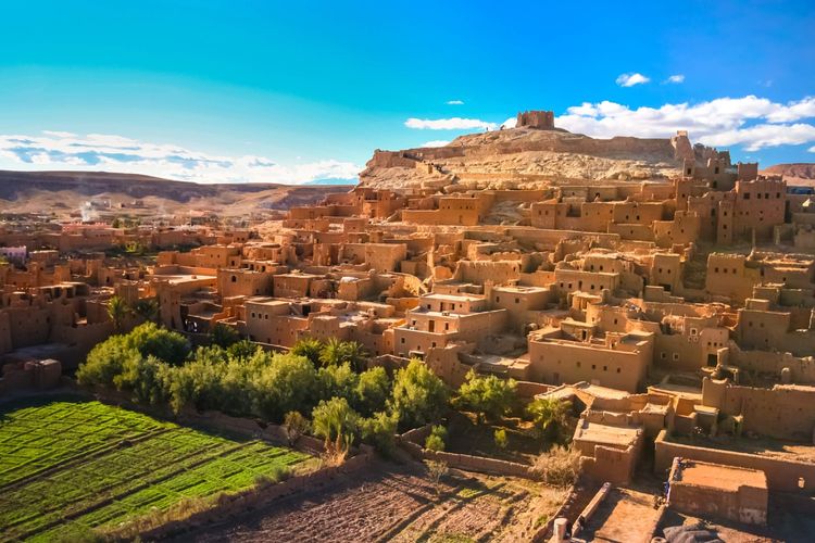Kasbah Ait Ben Haddou, situs warisan dunia di Maroko. 