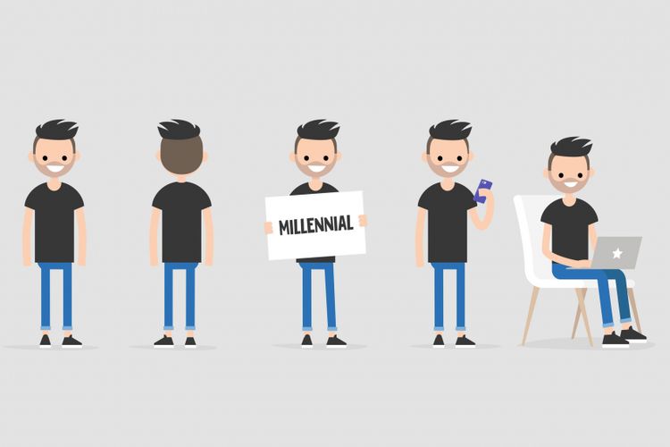 Ilustrasi generasi millenial