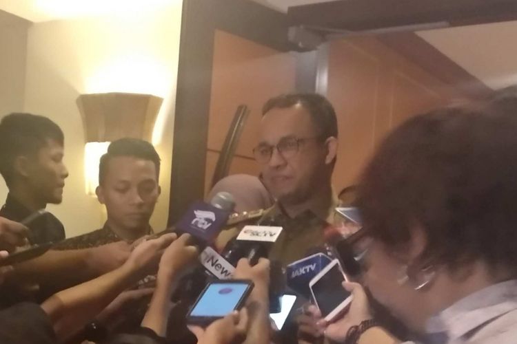 Gubernur DKI Jakarta Anies Baswedan di Hotel Borobudur, Jakarta Pusat, Senin (2/7/2018).