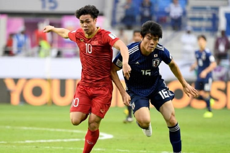 Jepang menyisihkan Vietnam pada babak perempat final Piala Asia 2019 yang berlangsung di Uni Emirat Arab, 24 Januari 2019. 