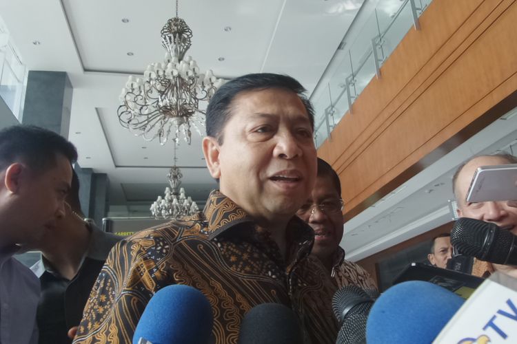 Ketua DPR RI Setya Novanto memenuhi panggilan sebagai saksi dalam sidang dugaan korupsi e-KTP di Pengadilan Tipikor, Jakarta, Kamis (6/4/2017).