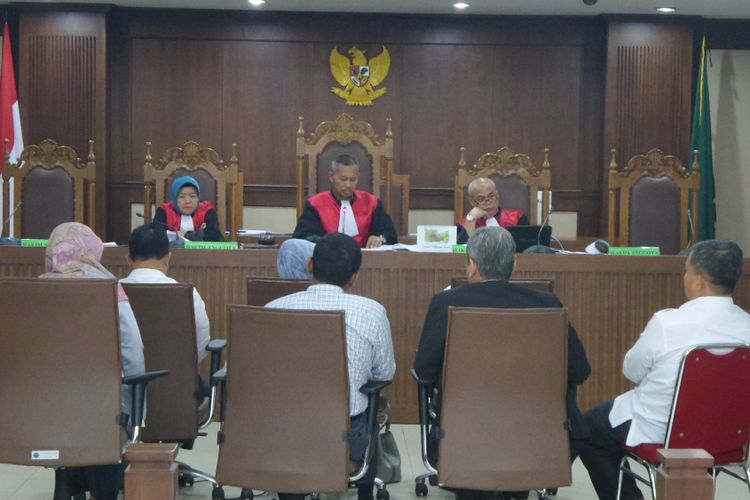 Persidangan terhadap terdakwa auditor BPK Ali Sadli di Pengadilan Tipikor Jakarta, Senin (23/10/2017).