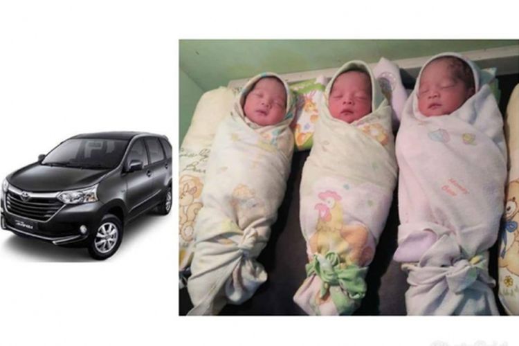 Bayi kembar tiga lahir di dalam mobil Avana 