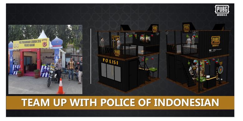 Ilustrasi Posko Mudik PUBG kerja sama dengan Kepolisian Indonesia(PUBG Mobile)