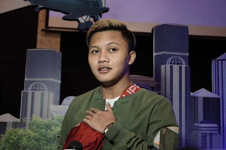 Penyanyi Rizky Febian saat ditemui dalam jumpa pers Indonesian Idol Junior 2018 di MNC Studios, Kebon Jeruk, Jakarta Barat, Selasa (28/8/2018).