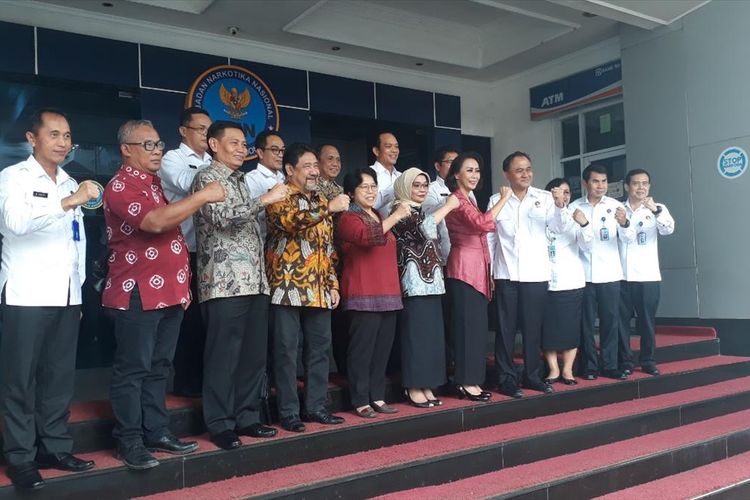 Panitia Seleksi (Pansel) Calon Pimpinan KPK mengunjungi Kantor Badan Narkotika Nasional (BNN) di Jalan MT Haryono, Jakarta Timur, Senin (1/7/2019).