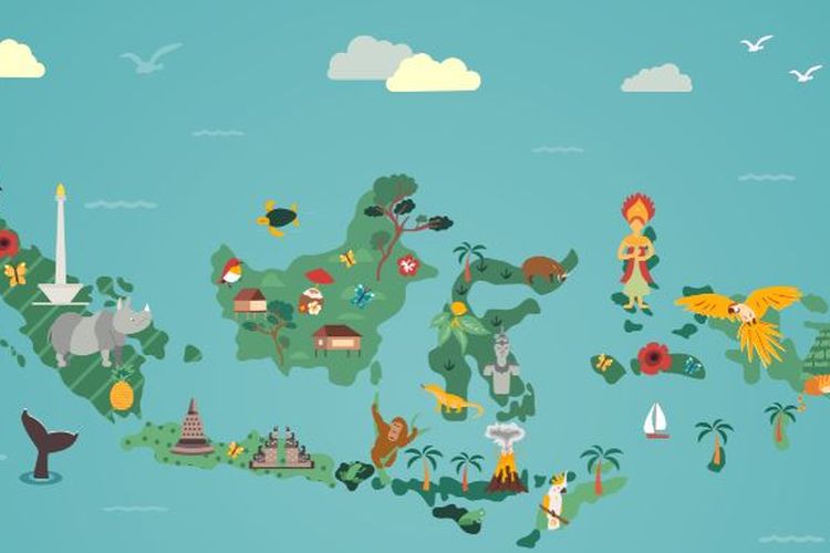 Ilustrasi peta budaya Indonesia