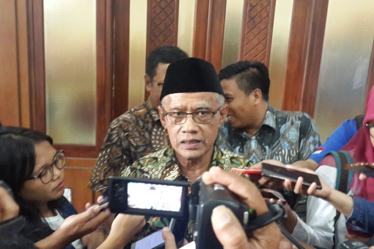 Ketua Umum PP Muhammadiyah Haedar Nashir saat menghadiri Sarasehan Kebangsaan Pra Tanwir Muhammadiyah di Universitas Muhammadiyah Malang (UMM) Kamis (7/2/2019).