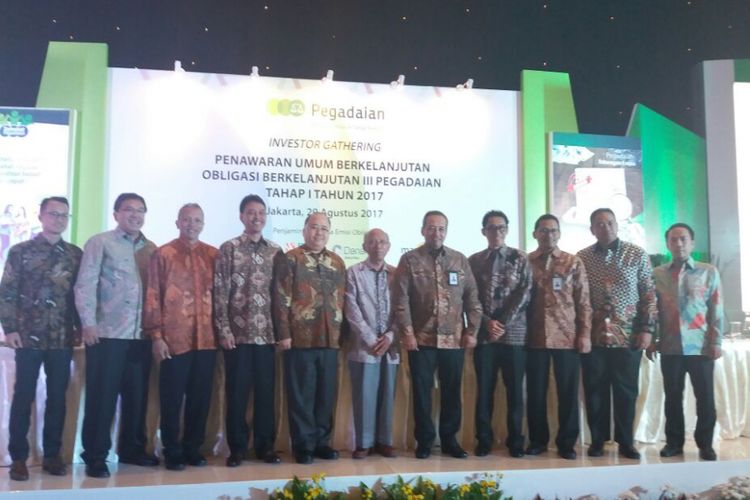 Jajaran Komisaris dan Direksi PT Pegadaian (Persero) di di Hotel Fairmont Jakarta, Selasa (29/8/2017).