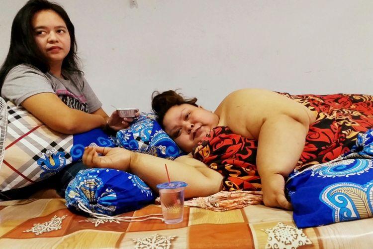 Titi Wati saat dirawat diruang rawat inap Rumah Sakit Doris Sylvanus Palangkaraya