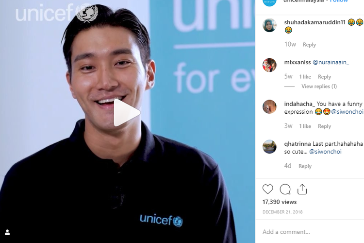 Member Super Junior yang juga menjadi Duta Unicef Korea Selatan, Choi Siwon, terlihat fasih berbahasa Indonesia dan justru terbata-bata ketika mengucapkan bahasa Korea. Videonya menjadi viral di media sosial. 