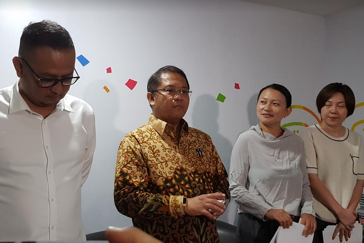 Kominfo menerima kunjungan tim manajemen TikTok, membicarakan soal pemblokiran di Indonesia, Rabu (4/7/2018), di gedung Kominfo, Medan Merdeka, Jakarta. 