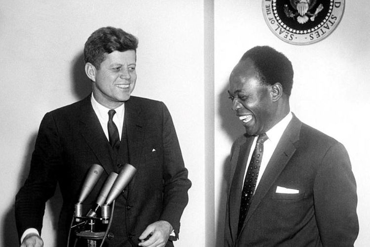 Kwame Nkrumah bersama Presiden AS John F Kennedy.