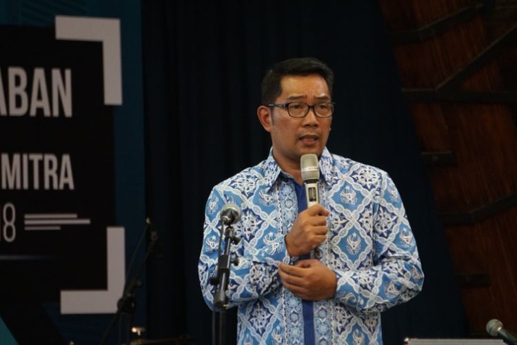 Wali Kota Bandung Ridwan Kamil saat menjadi pembicara dalam kegiatan Dies Natalis ke-59 ITN di Aula Barat ITB, Jalan Tamansari, Sabtu (3/3/2018).