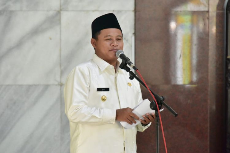Wakil Gubernur Jawa Barat, Uu Ruzhanul Ulumsaat hadir dalam acara Safari Ramadhan 1440 Hijriah di Masjid Agung Al Fathu, Soreang, Kabupaten Bandung, Rabu (22/5/2019).